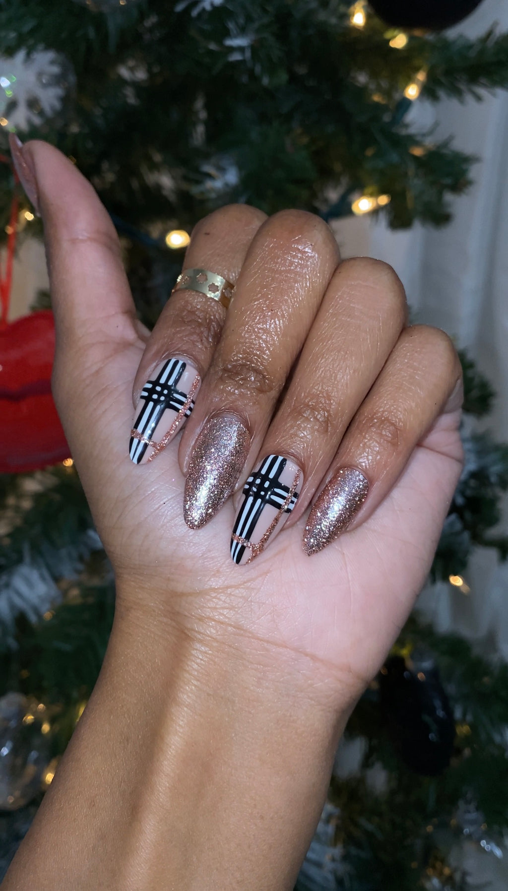 Plaid Sweater - Rose Gold