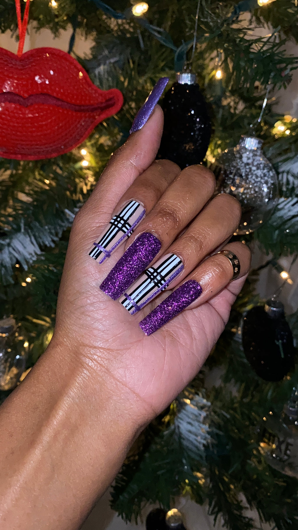 Plaid Sweater - Purple